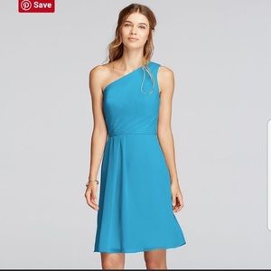 David’s Bridal One Shoulder Crinkle Chiffon Oasis